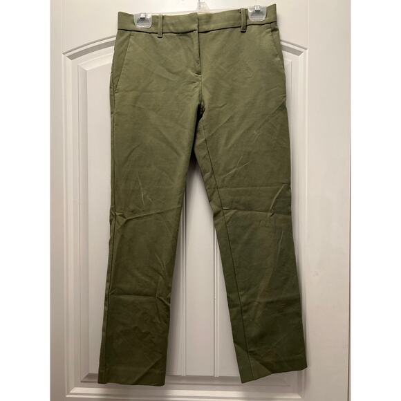 Ann Taylor‎ Women’s Straight Stretch Casual Ankle Pants Size 0 Green Mid Rise - Picture 1 of 4